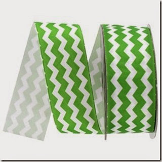 chevron printed kelly green one and a half inches wide