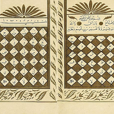 Album of Calligraphic Exercises :: Origin = Sayyid Mahmud Asad b. Hasan al-Rushdi Efendi :: Period = 1884-1885/1302 A.H. :: Collection = The Edwin Binney, 3rd, Collection of Turkish Art at the Los Angeles County Museum of Art (M.85.237.65) :: Type = Calligraphy; Bookmanuscriptalbum, Ink and gold on paper, 8 12 x 5 34 x 14 in. (21.6 x 14.6 x 7 cm) M85_237_65p1.jpg