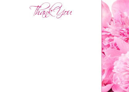 Pink Peonies 7 Flat Thank You Card