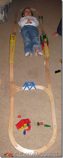 wooden train track