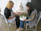 Wendy and Katie dressed up the cake with the snowdrops.