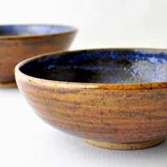 Denim and Leather serving bowls by glazedOver Pottery 3 Denim and Leather serving bowls by glazedOver Pottery 3