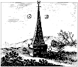 From Red Lion A Slender Pyramidical Tower Stands In An Open Landscape