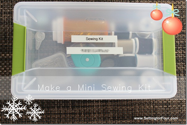 DIY Sewing Kit from Earrings from Setting for Four #diy #craft #gift #tutorial  #sewing 