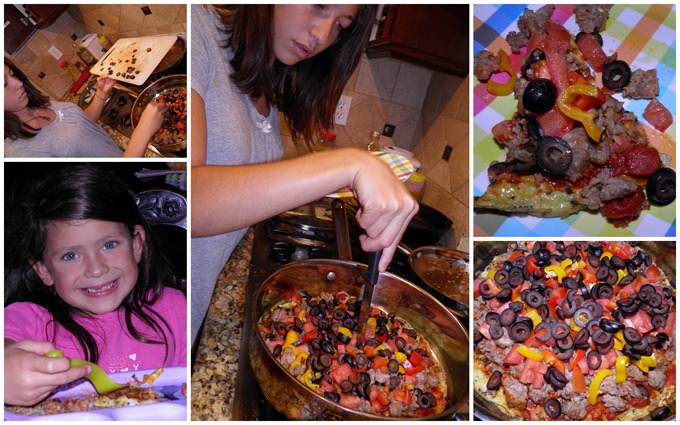 breakfast pizza collage