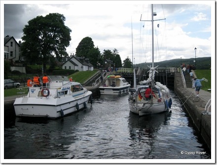 These three working their way up the staircase locks at Fort Augustus on the Caledonian canal.