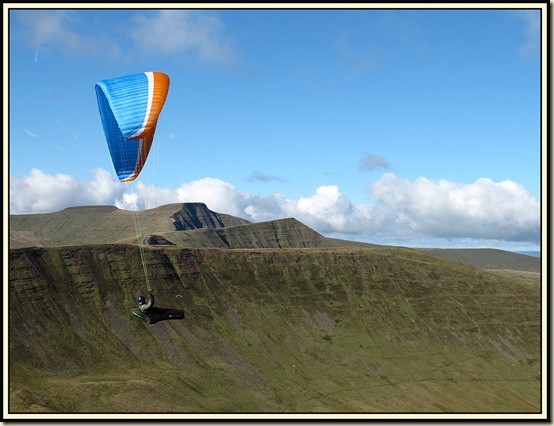A paraglider in the Brecon Beacons - 6 October 2013
