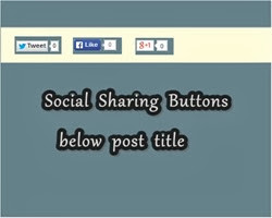 how to add social buttons,facebook,twitter,google,horizantal,below,post title in blogger