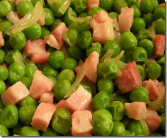 Piselli stufati con pancetta 