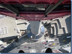 9850 Alberta Calgary Tower - view down through glass floor in Observation deck 9850 Alberta Calgary Tower - view down through glass floor in Observation deck