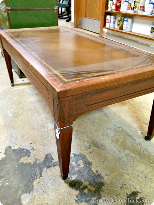 Wood Planked Coffee Table From Thrifty Decor Chick leather top table - Wood Planked Coffee Table From Thrifty Decor Chick