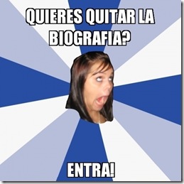 Quitar la biografía de Facebook