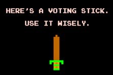 I know it LOOKS like Link's sword, but I assure you that this is a genuine voting stick...