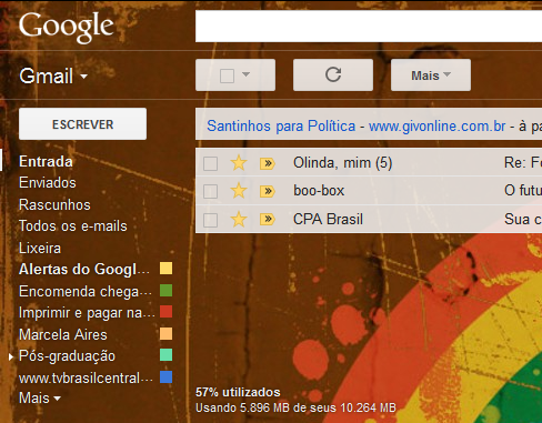 Wallpaper no Gmail
