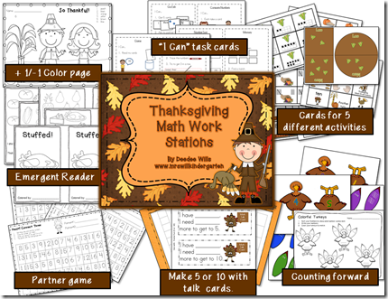 Thanksgiving Math Work Station Preview