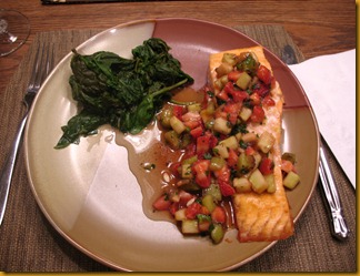 Salmon with Spinach and Strawberry Salsa July 2011 Craig