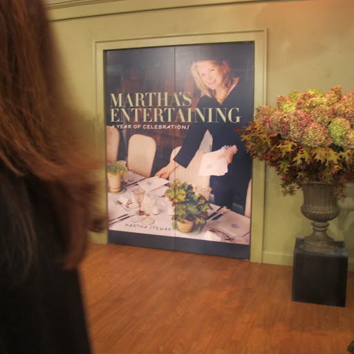 The entrance doors to the TV set were decorated like the cover of Martha's book. Stunning!