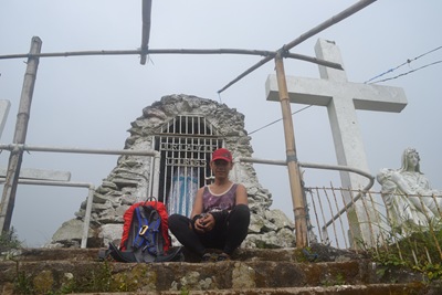 the blogger at Mt. Maculot's grotto