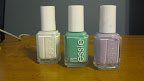 Pick out three colors (I used polishes by Essie: Blanc, Turquoise & Caicos, and Lilacism).