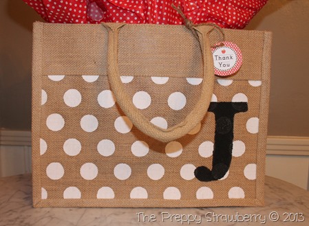 Stenciled Tote Bags {The Preppy Strawberry}