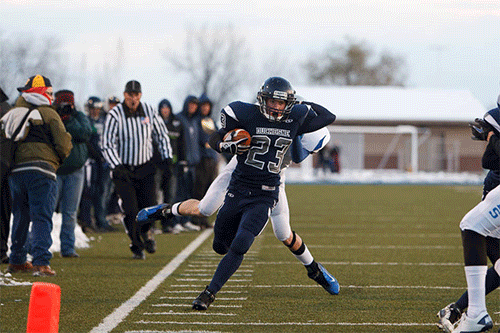 Jayden Wallentine hits Josh Hanberg, football