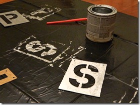 faux metal letters using stencils and paint 5