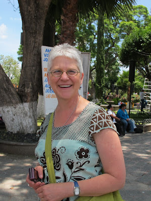 Karen with green plants