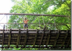 Dan on the suspension bridge