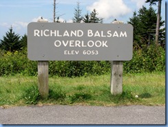 0598 North Carolina, Blue Ridge Parkway - Richland Balsam Overlook sign