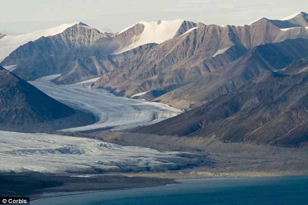 A glacier on Bylot Island, Canada. Melting permafrosts such as these threaten to release billions of tons of greenhouse gases into the atmosphere, accelerating climate change, a new USGS study has warned. Corbis