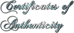 certificates of authenticity