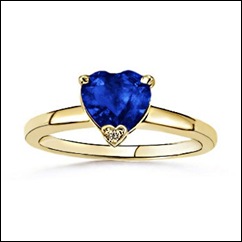 Heart Sapphire and Diamond Ring