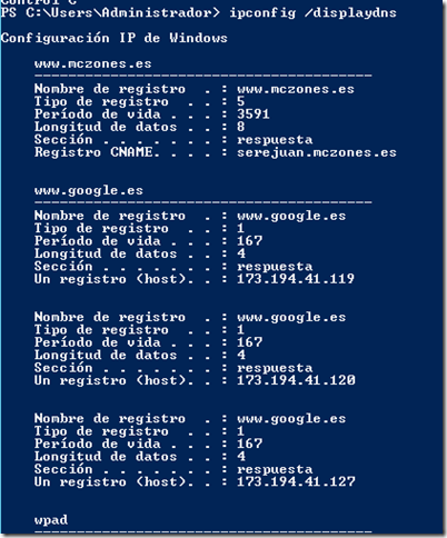 ipconfig displaydns ipconfig displaydns