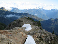 Camping on the ridge. You can see my tent way out on the end.