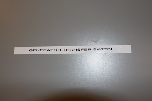 Onto the generator transfer switch.  This is a very important area in case we loose power.