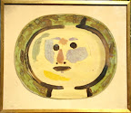 Collage, Inramat tryck av tallrik. Art nr. 30004. Mått ink ram 29x24