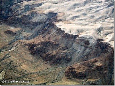 Qumran cliffs with caves aerial, tb010703350