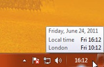 Tampilan jam tambahan di Windows 7