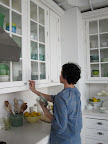 Our prop stylist, Amy, making sure everything looks perfect.