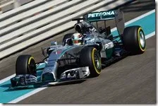 Hamilton nelle prove libere di Abu Dhabi 2014
