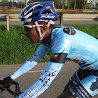 Ethiopian rider on Marco Polo Cycling Donckers Koffie, Alem racing in Europe. (photo: Remko Kramer)
