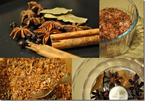 Spices to marinade the duck legs