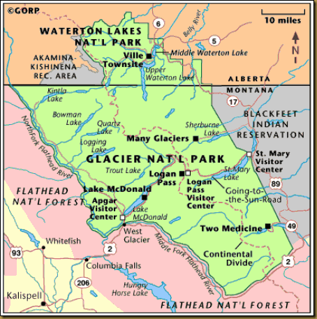 glacier national park map