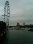 View of the Thames, the London Eye, and Westminster Palace