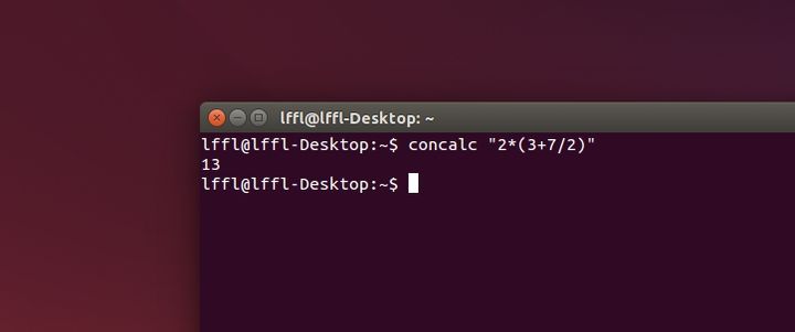 Concalc in Ubuntu Linux