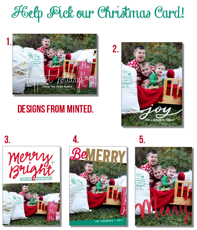 Vote for our 2013 Christmas Card Design from Minted. 