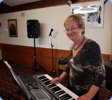 The Club's Events Manager, Diane Lyons, playing her new Korg Pa900. Photo courtesy of Dennis Lyons.