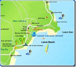 Lamai Coconut Resort map, Koh Samui