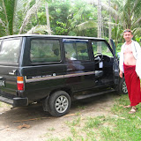 Toyota Kijang, 12 liters / 100 km. And steering wheel on the wrong side. I prefer motorbikes.