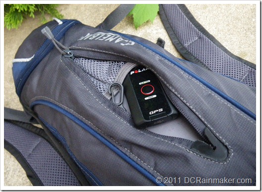 Polar RCX5 GPS pod in Camelbak